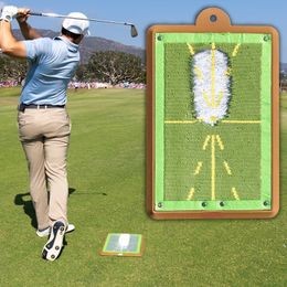 Other Golf Products Golf Training Mat for Swing Detection Batting Ball Trace Directional Mat Swing Path Pads Swing Practice Pads Christmas Gift 230317