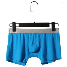 Underpants Sexy Gay Bulge Underwear Mens Ice Silk Slip Low Waist Panties Male Solid Seamless Lingerie Cueca Boxer Shorts M-XXL