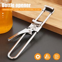 Multifunctional Can Opener Beer Bottle Opener Adjustable Stainless Steel Manual Jar master Opener Gripper Kitchen supplies