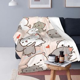 Blankets Peach And Goma Cartoon Blankets Velvet All Season Cute Animal Gift Breathable Soft Throw Blanket for Bedding Office Bedspreads 230320