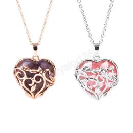 Natural Stone Heart Shape Necklace Pendant Healing Love Crystal Pendants Amethysts Charms Necklaces Jewelry for Woment