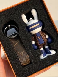 With box High-Quality fashion woman mans Keychains Rabbit Doll KeychainAlloy Fashionable Handmade Keychain alloy Stylish Key Buckle