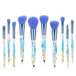 Beauty Items Make Up Brushes with Crystal Chip Handles Bling Makeup Brushes In Sale