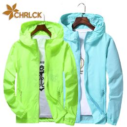 Outdoor Jackets Hoodies CHRLCK Men's Hiking Camping Breathable Jacket Women Reflective Sun Protection Clothing Unsiex Large Size Outdoor Windbreakers 230320