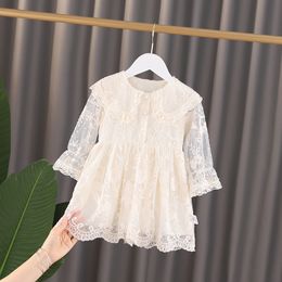 Girl's Dresses HoneyCherry Girls Dress Autumn Children's Lace Dress Baby Western Princess Dress Toddler Girl Christmas Outfits 230320