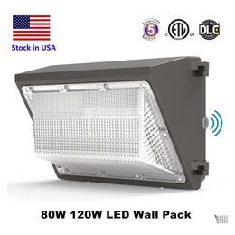 Outdoor Wall Lamps Led Wallpack Lamp 120W Dusk To Dawn Commercial Industrial Fixture Lighting 5000K Ip65 Drop Delivery Lights Dhl8R