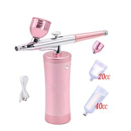 Airbrush Tattoo Supplies Cake Paint Sprayer Paints Airbrush Air Compressor Gun For Nail Art Tattoo Craft Face Nano Fog Mist Art Spray Gun 230317