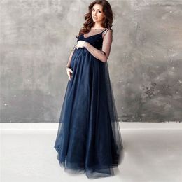 Maternity Dresses Tulle Cute For Baby Showers Party Long Pregnancy Poshoot Prop Mesh Pregnant Women Pography Maxi Gown 230320
