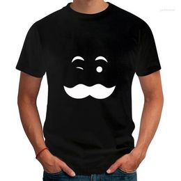Men's T Shirts Fashion Summer Men T-shirt Beard Print O-Neck Short Sleeves Tee Black Loose Hip Hop Tops