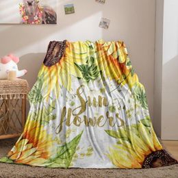 Blankets Sunflowers Blanket Floral Throw Warm Lightweight Botanical Bed Soft For Sofa