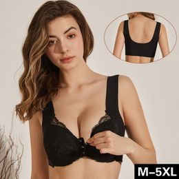 Bras Plus Size Sexy lette Crop Top Underwear Push Up Strapless Bh Lace Female Lingerie NonConvertible Straps ssiere 230317