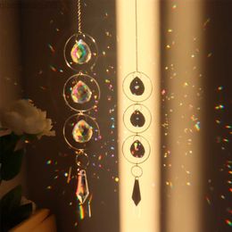 Garden Decorations Wind Chime Crystal Diamond Light Catcher Hanging Ornaments Prisms Pendant Jewellery Curtains Lighting Ball Art Craft Home Decor AA230320