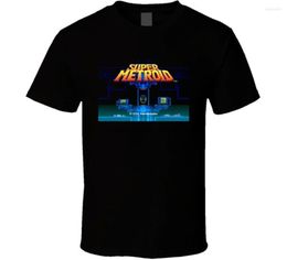 Men's T Shirts Super Metroid Game Intro Snes Retro Video Shirt