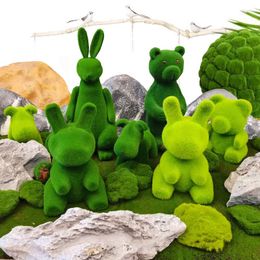 Decorative Flowers Simulation Of Hair Planting Moss Modelling Animal Bear Garden Landscape Ornaments Gardening Decoration