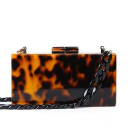 Waist Bags Classic Acrylic Handbags Leopar Evening Clutches Brands Design Bag Wedding Wallet Party Purses Drop 230317