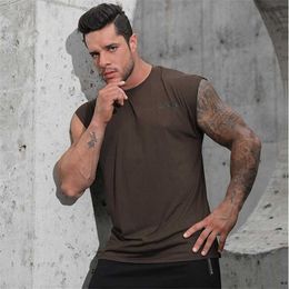 Men's Tank Tops 2021 New Gyms Tank Top Summer Brand Sleeveless Shirt Sports Fitness Tank Top Men printing bodybuilding undershirt Running v Z0320