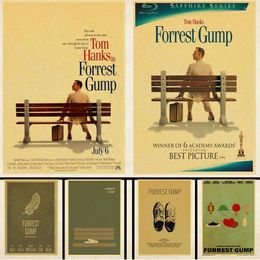 Wall Stickers Classic Film Forrest Gump Poster Kraft Paper Home Decor Vintage Movie Bar Cafe Sticker