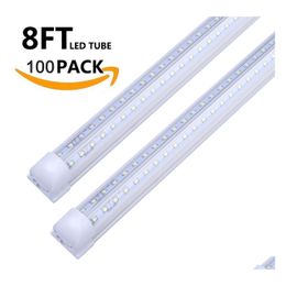 Led Tubes T8 Integrated Tube Light 5000K 6000K 72W 8Ft Shop 120W 4 Rows V Shape Double Side Warehouse Drop Delivery Lights Lighting B Dhhq6