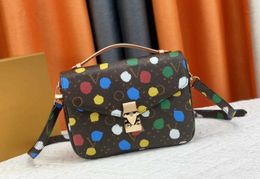 Pochette Shoulder Bag Totes Metis S-Lock Multicolor Dot IV luxurys bags YK Genuine leather lady Handbags messenger crossbody chain Tie Dye Totes Wallet M46384