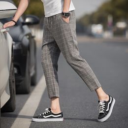 Men's Pants Casual Ankle-Length Plaid Pants Men Trousers Hip Hop Jogger Pants Men Sweatpants Streetwear Men Pants Trousers Drop 230320