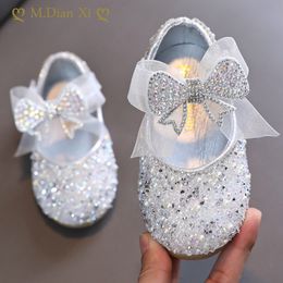 Sandals Sequins Girls Princess Shoes Children Party Dance Student Spring Autumn Flats Kids Performance sandals 230317