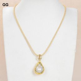 Pendant Necklaces GuaiGuai Jewelry 17'' 18x26MM Natural White Keshi Baroque Pearl Necklace For Women