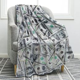 Blankets 100 Dollar Bill Money Ultra Soft Throw Blanket for Kids Adults Fleece Blanket for Bed and Couch Warm Fuzzy Throw Blanket Cosy 230320
