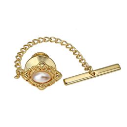 Cuff Links HAWSON Classical Tie Tack Clips Pins for Men Wedding Business Accessories Faceted Pearl in Rich 230320