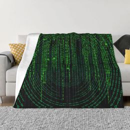 Blankets The Matrix Blanket Flannel Film Code Cozy Soft FLeece Bedspread 230320