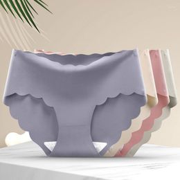 Women's Panties Underwear Women Antibacterial Cotton Crotch Girly Briefs Ruffled Ice Silk Thin Ropa Mujer Plus Size Sexy Lingerie Bikini