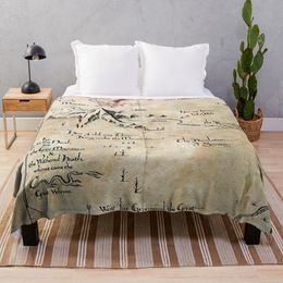 Blankets Middle Earth Map Throw Blanket Ultra Soft World Map Blanket Lightweight Bed Blanket Quilt Durable Home Decor for Sofa Couch Bed 230320
