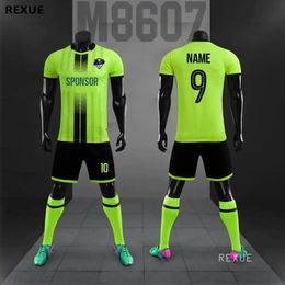 Running Sets DIY Soccer jersey set men football uniform custom soccer jerseys futbol adult football set suit Big Size tracksuit 230317