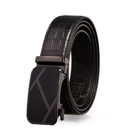 Belts Men's Real Leather Ratchet Dress Casual Belt Cut To Exact Fit Male Strap Automatical Buckle Cummerbunds Cinturon HombreBelts