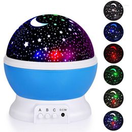 Table Lamps Novelty Holiday Romantic Night Lighting Lamp LED Moon Star Projector Light For Baby Kids Bedroom Living