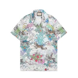 100% Cotton Mens Summer Designer Shirts Fashion Hawaii Floral Print Casual Shirt Men Slim Fit Short Sleeve Beach Clothing m-3XL