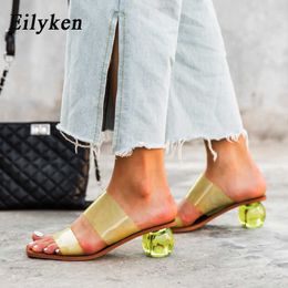 Sandals Design Women Slippers Fashion Leopard Square Toe Mules Gladiator Summer Beach Ball Clear Low Heel Female Shoes 230320