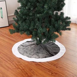 Christmas Decorations Large Snowy White Fur Tree Skirt Floor Mat Cover Short Plush For Holiday Party Decoration