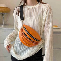 High quality Female Belt Bag Fashion Leather Fanny pack Ladies Chain Handbag Waist s Luxury Lady Shoulder Crossbody Chest 220727