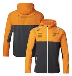 2023 New F1 Team Soft Shell Formula 1 Driver Yellow Hoodie Sweatshirt Autumn and Winter Racing Windproof Jacket Hooded Coat