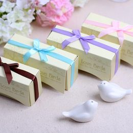 200pcs 100pairs Party Favour Love Birds ceramic wedding gifts for guests lover bird salt and pepper Shaker shakers RRA