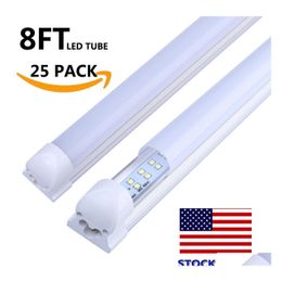 Led Tubes T8 Tube 8Ft Double Row 2.4M Shop Light Integrated 72W 7200Lm Fluorescent Lamp 8 Foot Bbs Drop Delivery Lights Lighting Dh6Oa