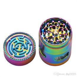 Smoking Pipes New Four-Layer Metal Labyrinth Smoke Grinder 50mm Zinc Alloy Window Opening