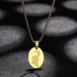 Pendant Necklaces QIAMNI Stainless Steel Mischief Portrait Fashion Figure Face Chain Choker Necklace For Men Women Party Jewellery