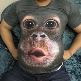 Men's T Shirts 20# Men T-shirts Fashion Monkey Tees Summer 3d Print O-neck Short Sleeve Shirt Tops Blouse Plus Size 5xl Mens