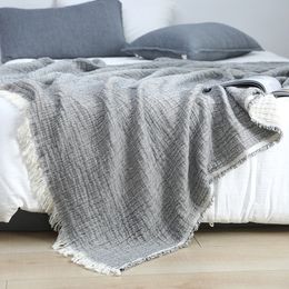 Blankets Nordic Plain Sofa Blanket Cover Home Textile European Pastoral Sofa Towel Cotton Throw Blanket Soft Bed Cover Casual Bedspread 230320