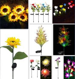 Solar Garden Light Artificial Flower LED Lights Outdoor IP65 Waterproof Christmas Tree Decorative Yard Stake Lighting for Path Terrace Driveway