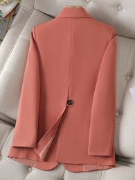 Women's Suits Blazers Red Khaki Black Office Ladies Solid Formal Blazer Women Female Business Work Wear Jacket Coat 230320