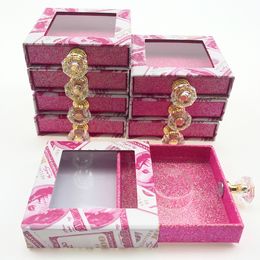 Mink lash lashes Square window pull box fake eyelash packaging magnet box Drawer Style size 9.3x8x2.2cm