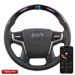 100% Carbon Fibre Steering Wheel for Toyota Land Cruiser Prado Crown Alphard LED Performance Car Styling