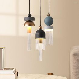 Pendant Lamps Modern LED Glass Crystal Lustre Lamp Lights Nordic Restaurant Hanging Ceiling Bedroom Decor Chandelier Lighting